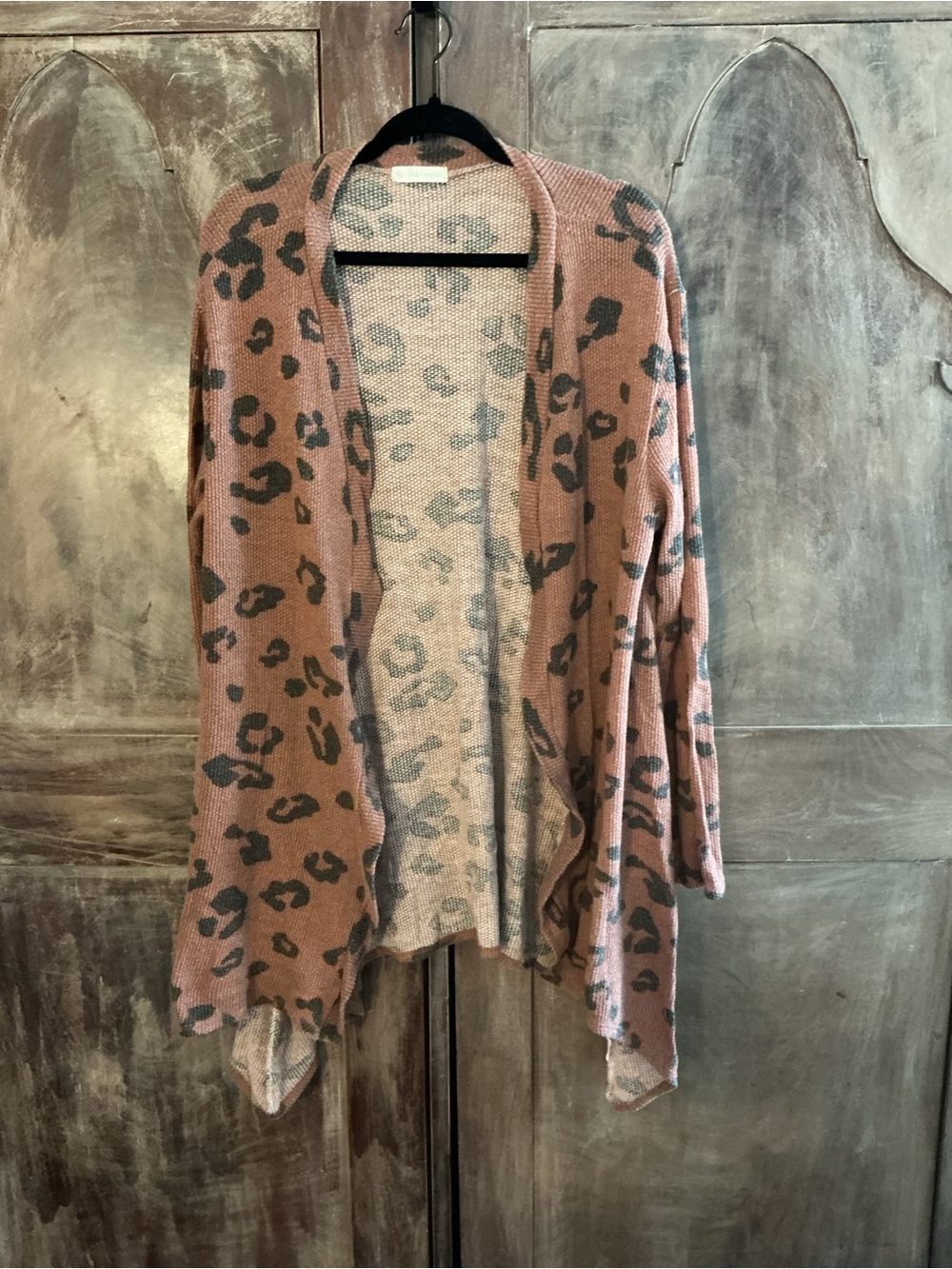 Leopard-Print Open-Front Cardigan Sweater